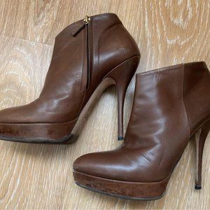 Auth Gucci Brown Platform Ankle Boots  EU 38,5